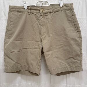 Patagonia Khaki Shorts Tan Men’s 34 Flat Front Organic Cotton Outdoor
